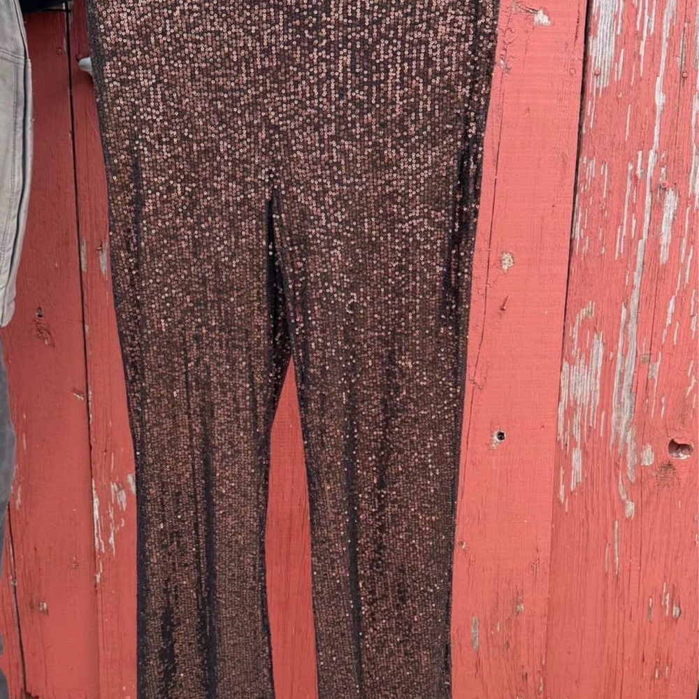 Sparkling Brown Sequin Pants